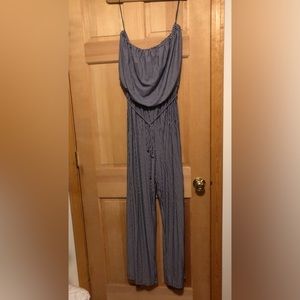 Flirty strapless navy/white jumpsuit..